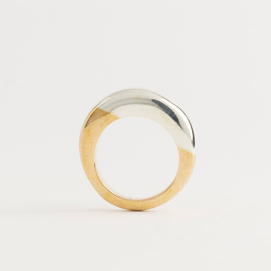 half silver and half bronze ring by ester studio photo by stefania meli